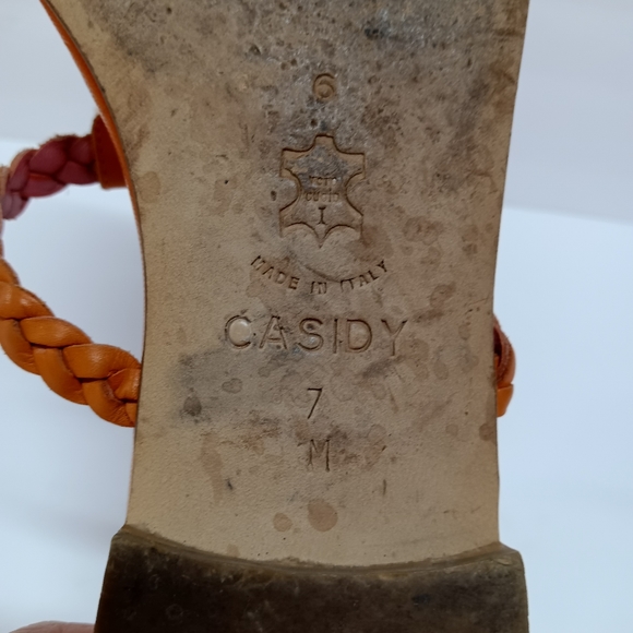 ** SINGLE LEFT SHOE ** Brighton Cassidy Leather Sandal Thong Orange - Picture 12 of 12